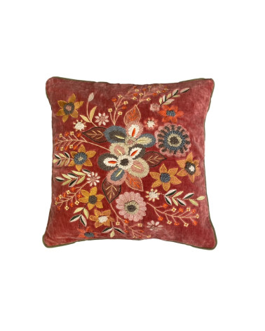 copy of Coussin en velours rose et broderies