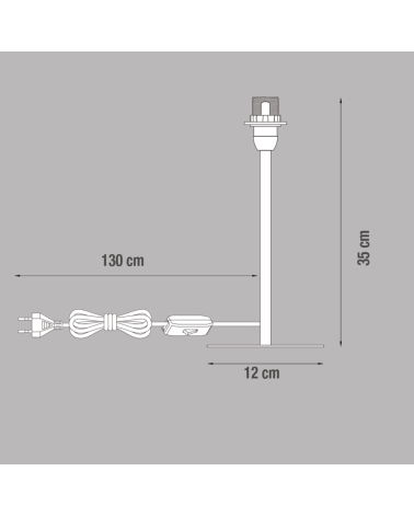 Pied de lampe en métal 35 cm - doré