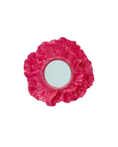 Miroir rond Fleur - Rose fuchsia