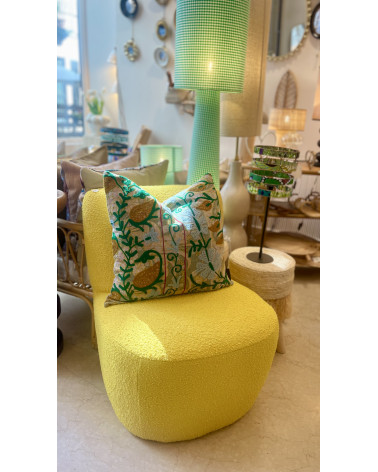 Fauteuil bouclette jaune