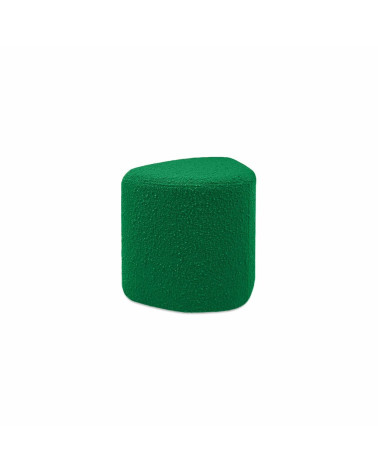 Tabouret tissu bouclette vert feuille