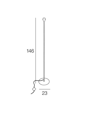 Pied de lampe en métal 145 cm - noir